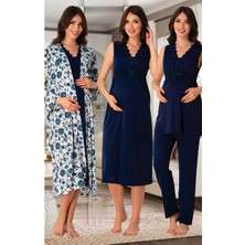 Effortt Lacivert Hamile Lohusa Set