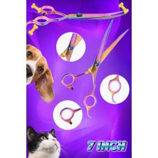 Dahaus 7 Inç Kavisli Kedi Köpek Ponpon Makası Açılı Kesim Makası