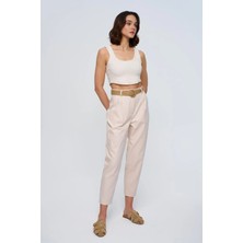 Taş Fit Kemerli Kadın Pantolon