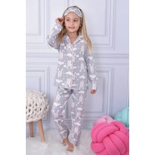Kız Çocuk Tavşan Desenli Pijama Takımı