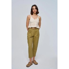 EFT Haki Fit Kemerli Kadın Pantolon
