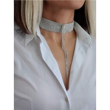 Eva Takı 15 Sıralı Zincir Dokuma Sallantılı Vücut Tasma Choker El Yapımı Kolye