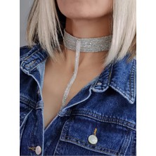 Eva Takı 15 Sıralı Zincir Dokuma Sallantılı Vücut Tasma Choker El Yapımı Kolye
