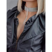 Eva Takı 15 Sıralı Zincir Dokuma Sallantılı Vücut Tasma Choker El Yapımı Kolye