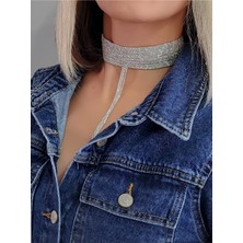 Eva Takı 15 Sıralı Zincir Dokuma Sallantılı Vücut Tasma Choker El Yapımı Kolye