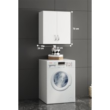 Özceden Çamaşır Makinesi Üst Dolabı Komple Mdf 70*60 cm