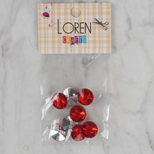 Loren Crafts Kırmızı 8 Li Düğme - 204