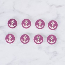 Loren Crafts 8 Li Çapa Mor Düğme - 0427