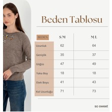 Uzun Kollu Long Sleeve Taş Detaylı Kadın Triko Kazak Women Knitwear