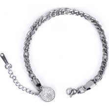 Fenerbahçe Fb Çelik İnce Bileklik Gümüş Renk Erkek Kullanıcılar İçin Modern Aksesuar