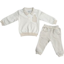 Aziz Bebe Bulut Ayı Desenli 2li Alt Üst Bebek Takımı 3 Ay - 36 Ay