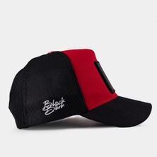 Blackbörk Siyah Siperli - Kırmızı - Siyah Fileli Şapka (Cap)