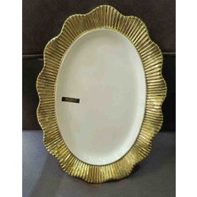 Royking Elizabeth Gold Oval Kayık Sunumluk Tabak