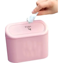 Oto Araba Çöp Kutusu Kapaklı Organizer Çöp Kovası Pembe
