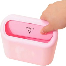 Oto Araba Çöp Kutusu Kapaklı Organizer Çöp Kovası Pembe