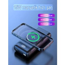 Deanb 10,000mAh PD 22.5W Wireless 15W USB Mikro Type-C Lighting Kablolu Manyetik Powerbank