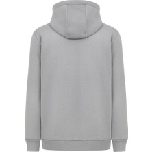 My Sport   5017  Erkek Yumuşacık Kapüşonlu Organik Pamuk Kanguru Cepli Açık Gri Sweatshirt