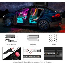 Brevityhav Iç Araba Işıkları, 12 LED Şerit Işık, Araba LED Işıkları, Bluetooth App Kontrolü, Çok Kendin Yap Renkli Müzik (Yurt Dışından)