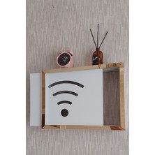 HKM Ticaret Beyaz-Gold 25 x 35 x 7  cm  Wifi Amblemli Duvara Asılabilir Sigorta ve Modem-Wifi Saklama Kutusu! Saklama Kutusu