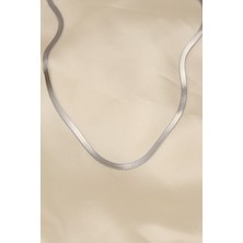 Nuveden 316L Çelik Silver Renk 45 cm Italyan Zincir Model Kadın Kolye