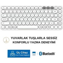 HP BTK1 Çift Modlu Kablosuz 2.4ghz & Bluetooth V5.0 Sessiz Q Klavye Beyaz (Ramwhite Türkiye Garantili)