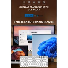 HP BTK1 Çift Modlu Kablosuz 2.4ghz & Bluetooth V5.0 Sessiz Q Klavye Beyaz (Ramwhite Türkiye Garantili)