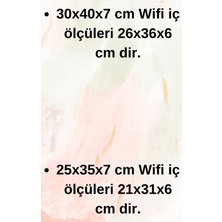 HKM Ticaret 25 x 25  cm  Wifi Desenli Modem ve Sigorta Kutusu Saklama Kutusu! Siyah  Saklama Kutusu!