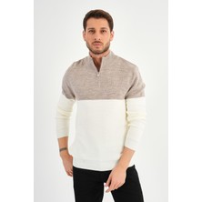 Alexander Gardi Alexandergardı Dik Yaka Uzun Kollu Renk Bloklu Erkek Triko Kazak (E24-EZE-19)