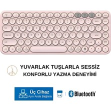 HP BTK1 Çift Modlu Kablosuz 2.4ghz & Bluetooth V5.0 Sessiz Q Klavye Pembe (Ramwhite Türkiye Garantili)