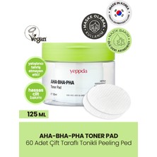 60 Adet Çift Taraflı Tonikli Peeling Ped Yeppda Aha Bha Pha Toner Pad 125 ml 60 Pcs