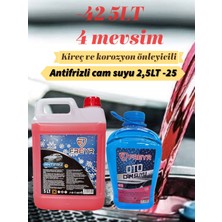 Freyr 4mevsim Kırmızı Antifriz -42C° 5lt-4mevsim Antifrizli Oto Cam Suyu -25C° 2,5lt