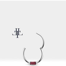Baget Yakutlu Halka Piercing, 10-12 Mm, 1.2 Mm, 14K Sarı-Beyaz-Kırmızı Altın | LC00016R