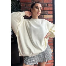 Gülseli Kadın Oversize Balon Kol Triko Kazak