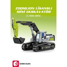 Sembo Block Zoomlion Lisanslı Mini Ekskavatör 236 Parça Yapı Blokları LEGO ile Uyumlu (705103)