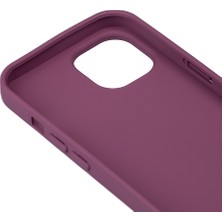 Case 4u Apple iPhone 15 Kılıf Mat Renkli Yumuşak Kalın Sağlam Silikon Kılıf Biye Mor