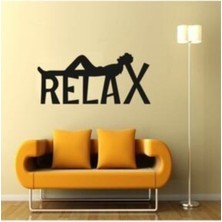 Relax Duvar Dekoru Duvar Süsü Ahşap Lazer Kesim Dekoratif Tablo Siyah