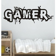 Gamer Oyuncu Yazı Duvar Tablo Dekor Ahşap Lazer Kesim Hediyelik Eşya 15X40CM