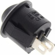 Robiz Yuvarlak 2 Pin Anahtar Rocker Switch Mini Buton Kcd1 Siyah 16MM Açma Kapama