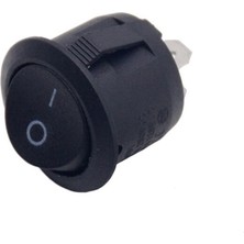 Robiz Yuvarlak 2 Pin Anahtar Rocker Switch Mini Buton Kcd1 Siyah 16MM Açma Kapama