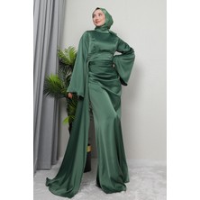 Yasemin Saten Abiye Soft Yeşil