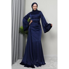 Giza Store Yasemin Saten Abiye Koyu Yeşil
