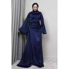 Giza Store Yasemin Saten Abiye Koyu Yeşil