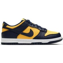 Nike Dunk Low Gs Leather  Sneaker  Deri Lacivert Sarı Günlük Spor Ayakkabı