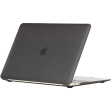 Macbook 13.3' Pro 2020 A2338 - Alt ve Üst Koruyucu Msoft Carbon Fiber Tasarımlı Kapak - Şeffaf