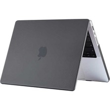 Macbook Pro 16.2 2023 A2780 - Alt ve Üst Koruyucu Msoft Carbon Fiber Tasarımlı Kapak - Şeffaf