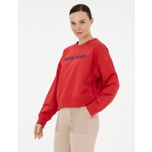 Pierre Cardin Kadın Kırmızı Oversize Sweatshirt 50308055-VR030