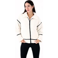 Scorp Shine Casual Kadın Peluş Mont Ekru