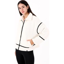 Scorp Shine Casual Kadın Peluş Mont Ekru