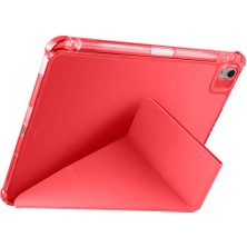 Noktaks - iPad Air 11 M2 2024 A2902-A2903-A2904 - Kılıf Kalem Bölmeli Standlı Tri Folding Kılıf - Koyu Yeşil