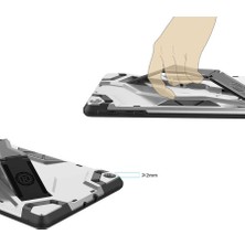 Ekılıf Noktaks - Galaxy Tab A 10.1.inç 2019 SM-T510 - Kılıf Koruyucu El Tutmalı Defens Tablet Kılıf - Siyah-Gri